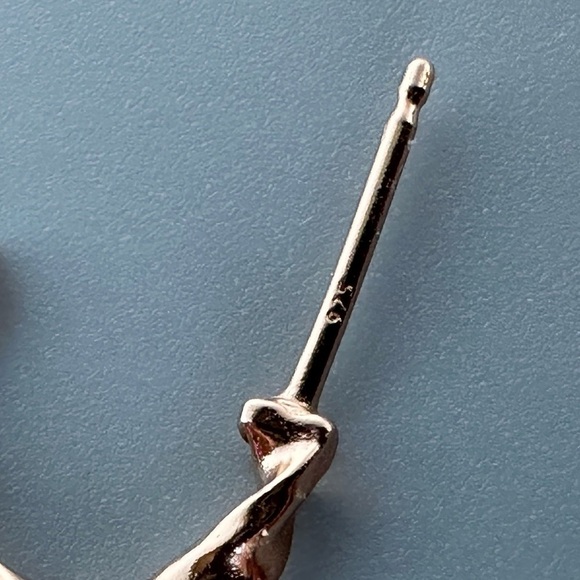 Rose Gold Twisted Open Huggie Hoop Earrings - Picture 6 of 11